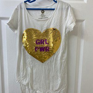 Reverse Sequin Girl's Short Sleeve Shirt